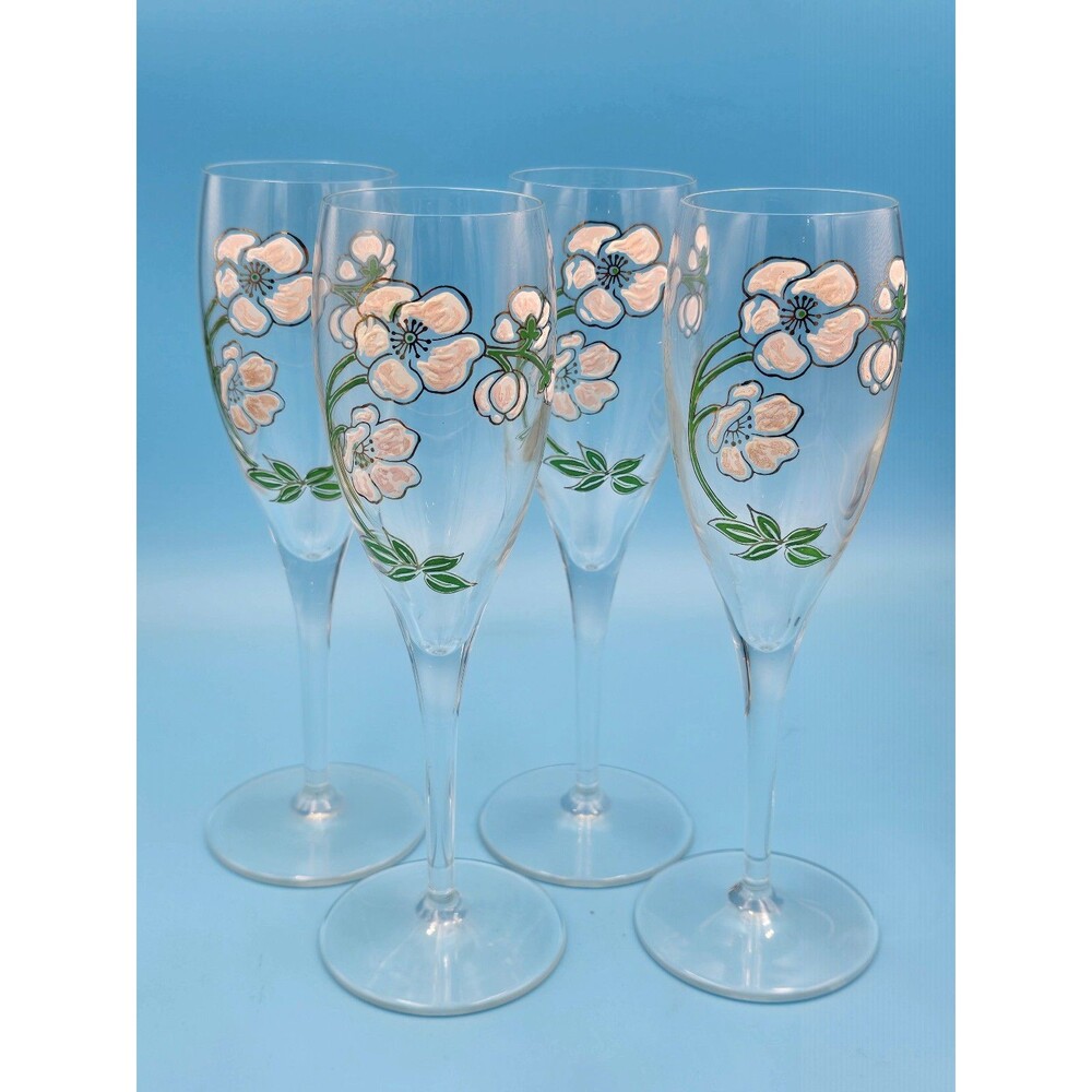 Perrier-Jouët "Belle Époque" champagne flutes Set of (4)
